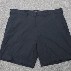 Eddie Bauer Horizon Guide Chino Shorts Mens 40 Gray Flat Front w/ 8" inseam